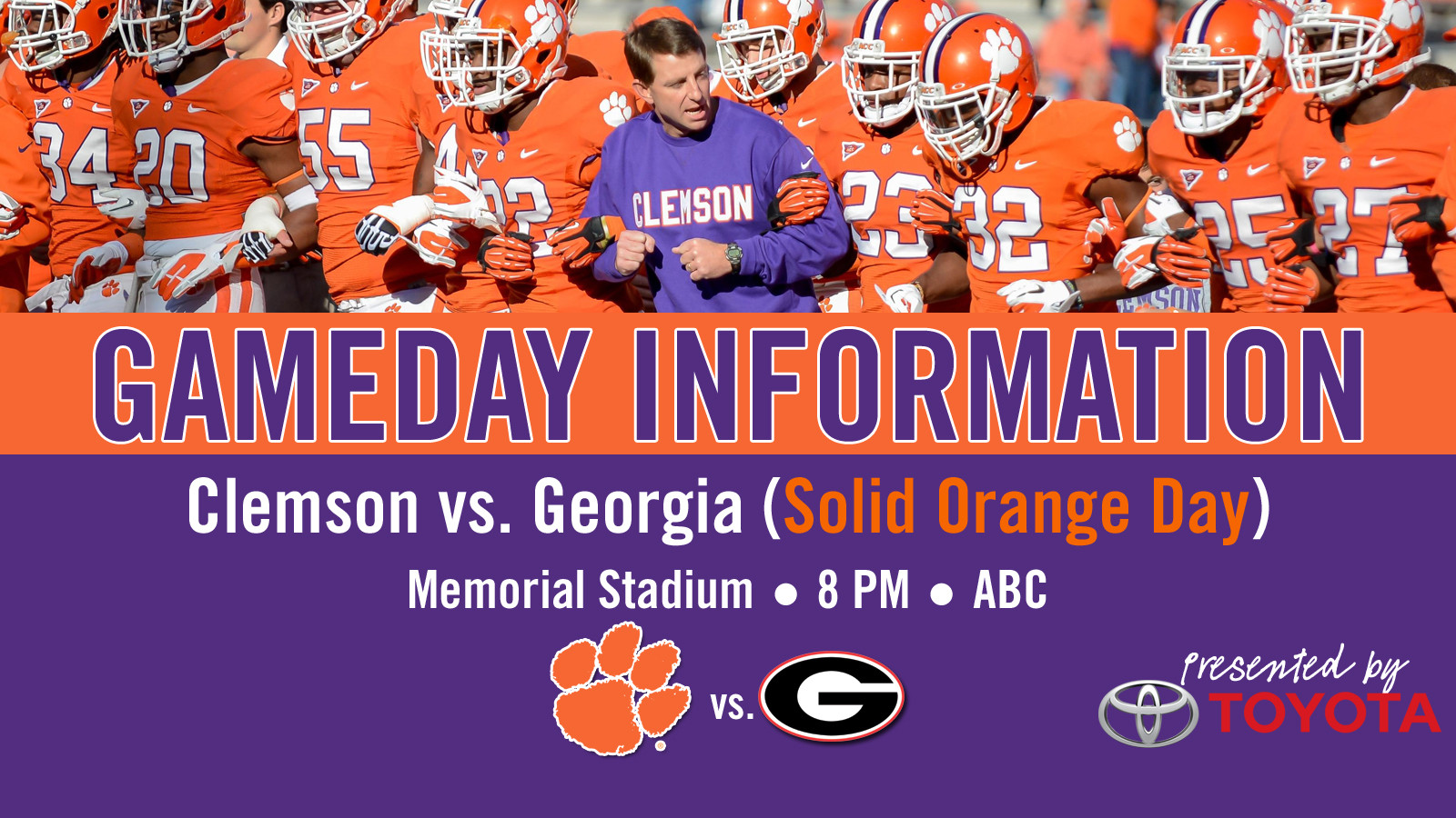 Clemson vs. Georgia Football Gameday Information Guide