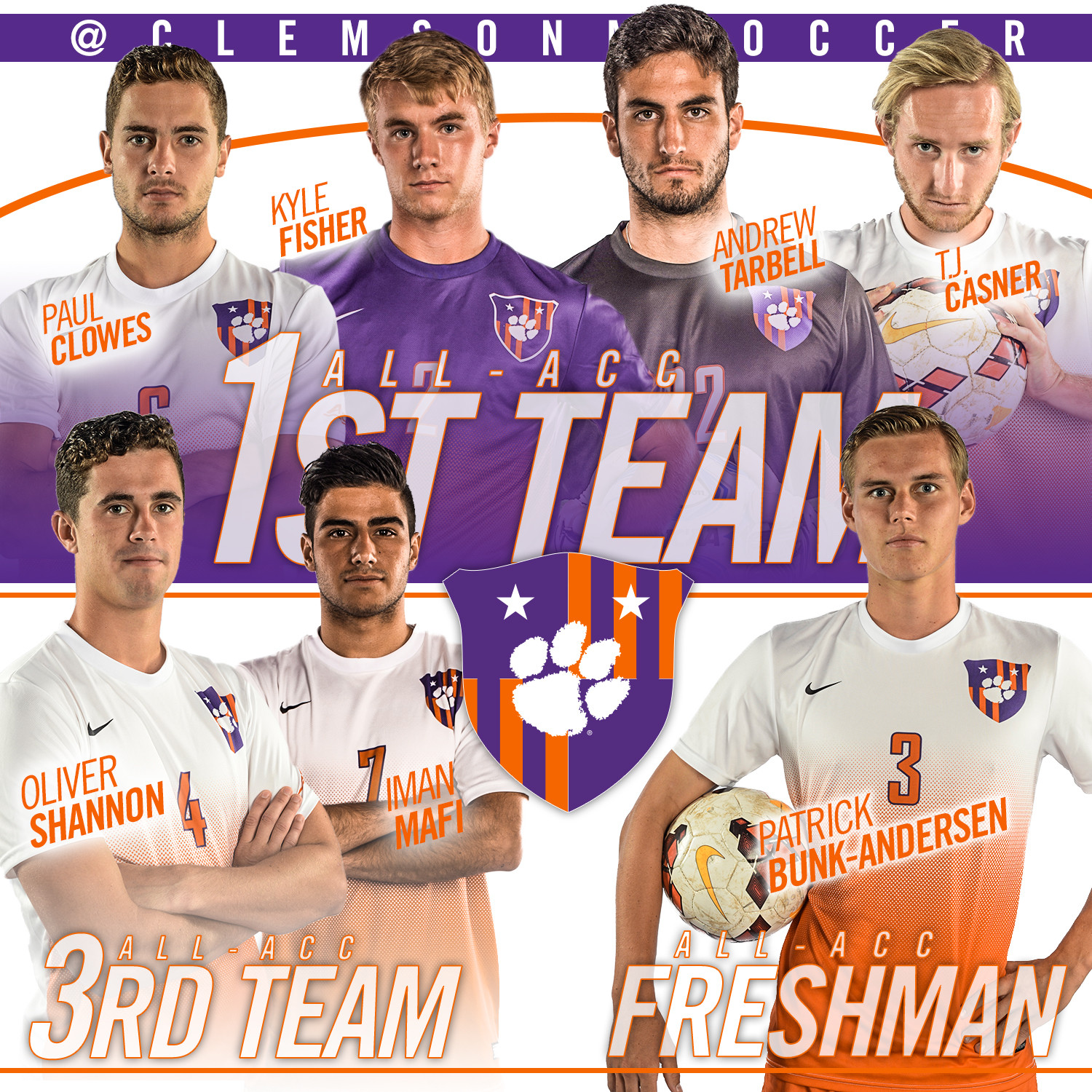 Clowes & Fisher Named ACC Players of the Year, Seven Tigers Earn All-ACC Honors
