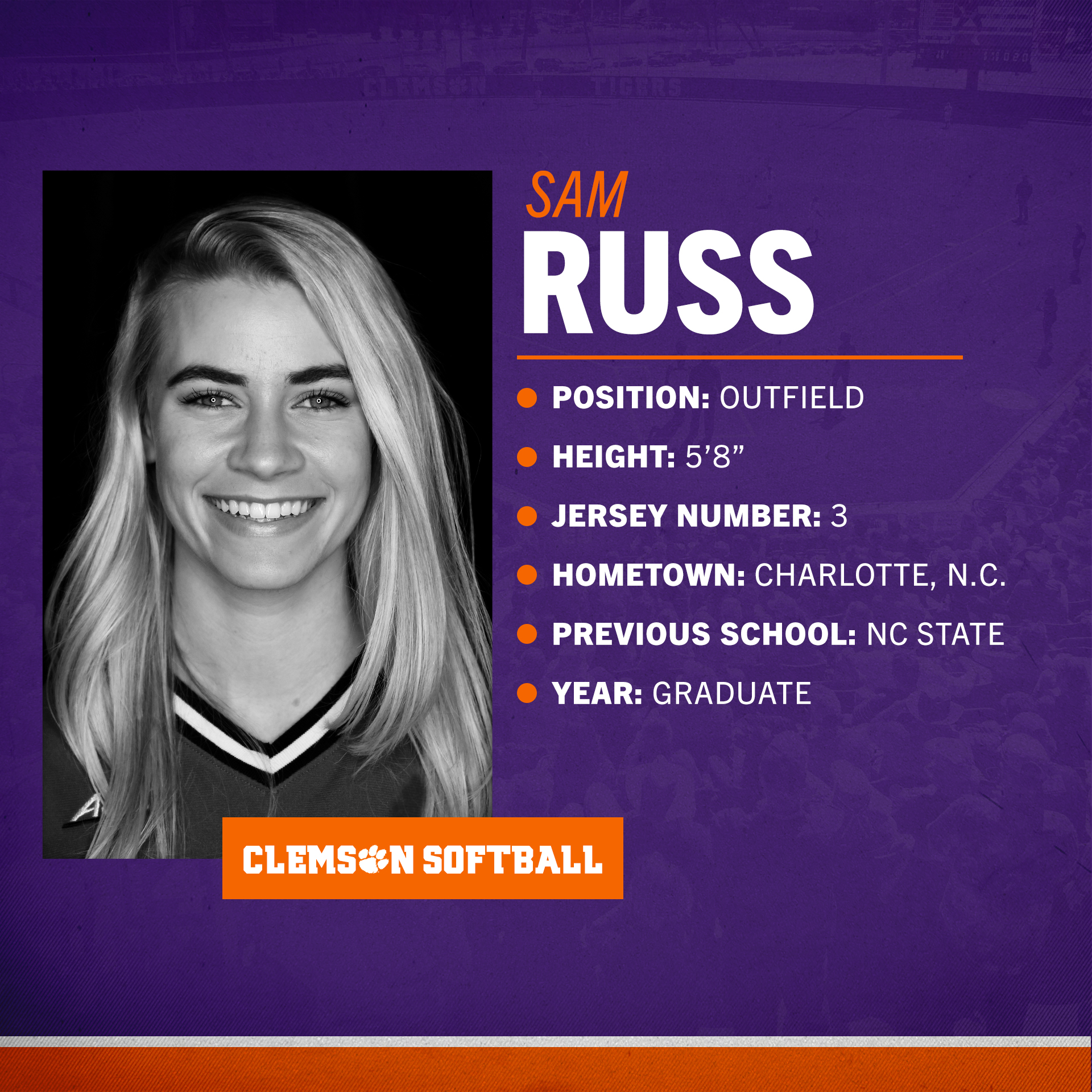 Tigers Ink Graduate Transfer Sam Russ from NC State – Clemson Tigers ...